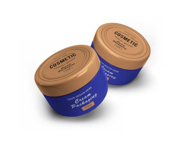 Krem Kozmetik Kavanozu 3D Görüntü İzole Arkaplan Sahnesi