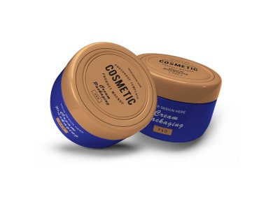 Krem Kozmetik Kavanozu 3D Görüntü İzole Arkaplan Sahnesi