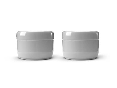 Krem Kozmetik Kavanozu 3D Görüntü İzole Arkaplan Sahnesi