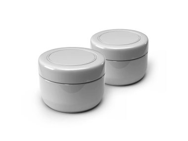 Krem Kozmetik Kavanozu 3D Görüntü İzole Arkaplan Sahnesi