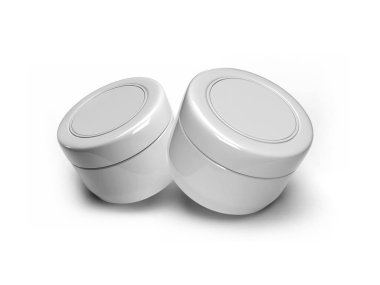 Krem Kozmetik Kavanozu 3D Görüntü İzole Arkaplan Sahnesi