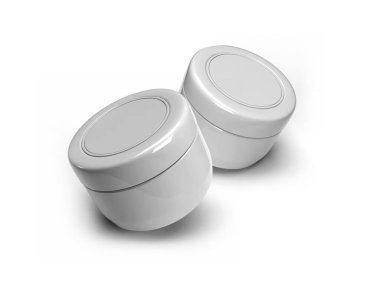 Krem Kozmetik Kavanozu 3D Görüntü İzole Arkaplan Sahnesi