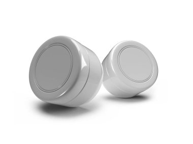 Krem Kozmetik Kavanozu 3D Görüntü İzole Arkaplan Sahnesi