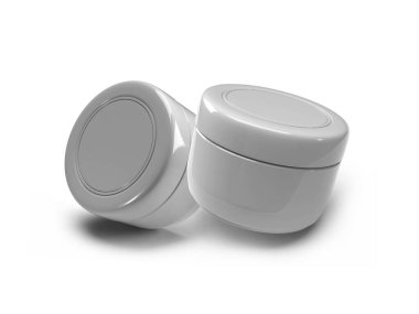 Krem Kozmetik Kavanozu 3D Görüntü İzole Arkaplan Sahnesi