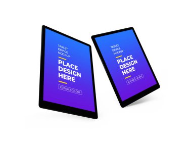 İzole Arkaplan Üzerine Tablet Ekran Aygıtı 3B Görüntü Yapılandırma Sahnesi