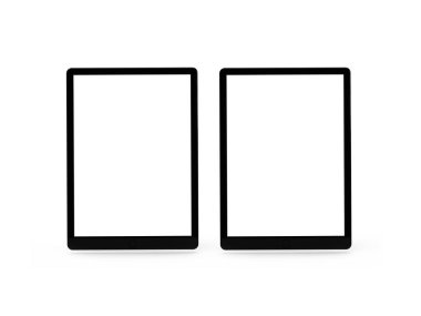 İzole Arkaplan Üzerine Tablet Ekran Aygıtı 3B Görüntü Yapılandırma Sahnesi