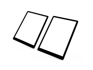 İzole Arkaplan Üzerine Tablet Ekran Aygıtı 3B Görüntü Yapılandırma Sahnesi