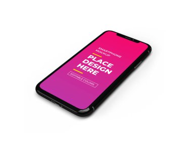 Modern Smartphone 3D Görüntü İzole Arkaplan Sahnesi