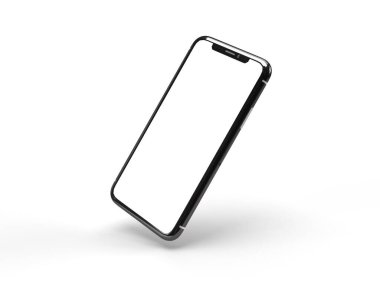 Modern Smartphone 3D Görüntü İzole Arkaplan Sahnesi