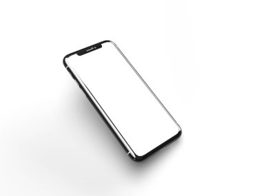 Modern Smartphone 3D Görüntü İzole Arkaplan Sahnesi