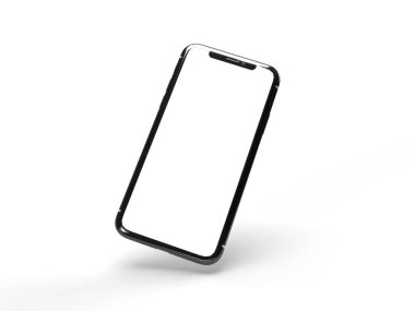 Modern Smartphone 3D Görüntü İzole Arkaplan Sahnesi