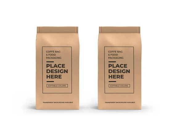 Coffee Food Bag Packaging Illustration Mockup Scene Isolated Background — 스톡 사진