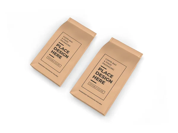 Coffee Food Bag Packaging Illustration Mockup Scene Izolované Pozadí — Stock fotografie