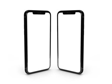 Modern Smartphone 3D Görüntü İzole Arkaplan Sahnesi