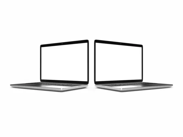 Laptop Eszköz Illusztráció Mockup Jelenet Izolált Háttér — Stock Fotó