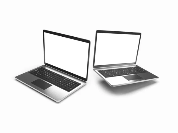 Laptop Gerät Illustration Mockup Szene Auf Isoliertem Hintergrund — Stockfoto