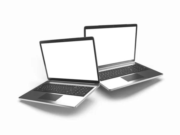 Laptop Gerät Illustration Mockup Szene Auf Isoliertem Hintergrund — Stockfoto