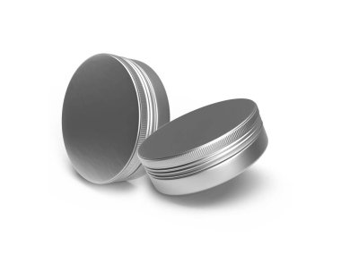 Metal Kalay Jar Paketleme 3 boyutlu Görüntü İzole Arkaplan Sahnesi