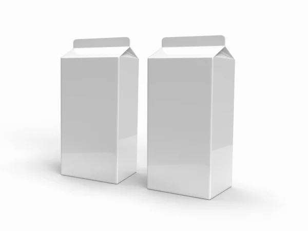 Milk Box Packaging Illustration Mockup Szene Auf Isoliertem Hintergrund — Stockfoto