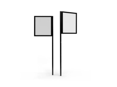 İzole Arkaplan Üzerine Neon Pole İşareti 3B Görüntü Uygulaması