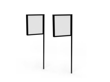 İzole Arkaplan Üzerine Neon Pole İşareti 3B Görüntü Uygulaması