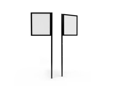 İzole Arkaplan Üzerine Neon Pole İşareti 3B Görüntü Uygulaması