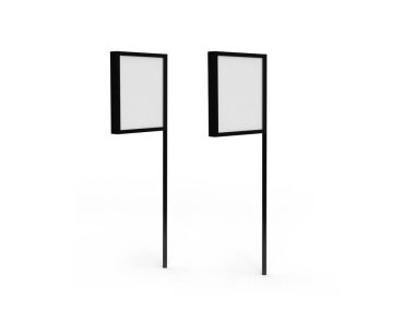 İzole Arkaplan Üzerine Neon Pole İşareti 3B Görüntü Uygulaması