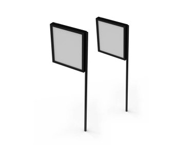 İzole Arkaplan Üzerine Neon Pole İşareti 3B Görüntü Uygulaması