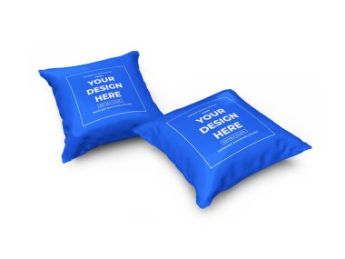 Kare Yastık 3D Görüntü İzole Arkaplan Sahnesi