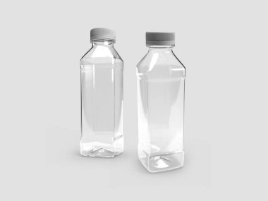 Şeffaf Plastik Şişe 3B Görüntü İzole Arkaplan Sahnesi