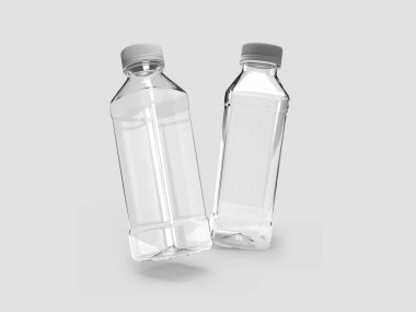 Şeffaf Plastik Şişe 3B Görüntü İzole Arkaplan Sahnesi