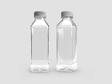 Şeffaf Plastik Şişe 3B Görüntü İzole Arkaplan Sahnesi