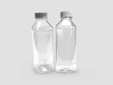 Şeffaf Plastik Şişe 3B Görüntü İzole Arkaplan Sahnesi