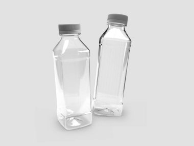 Şeffaf Plastik Şişe 3B Görüntü İzole Arkaplan Sahnesi