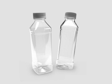 Şeffaf Plastik Şişe 3B Görüntü İzole Arkaplan Sahnesi