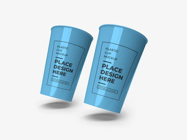 Plast Cup Förpackning Illustration Mockup Scen Isolerad Bakgrund — Stockfoto