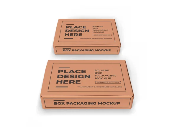 Rectangular Box Packaging Illustration Mockup Scene Isolated Background — 스톡 사진