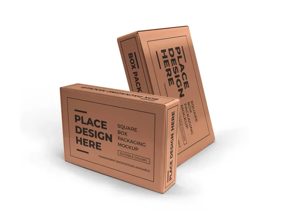 Rectangular Box Packaging Illustration Mockup Scene Isolated Background — Stock Photo, Image