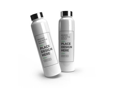 Uzun Yuvarlak Plastik Şişe 3D Görüntü İzole Arkaplan Sahnesi