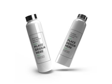 Uzun Yuvarlak Plastik Şişe 3D Görüntü İzole Arkaplan Sahnesi