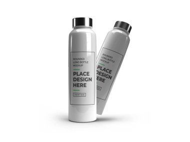 Uzun Yuvarlak Plastik Şişe 3D Görüntü İzole Arkaplan Sahnesi