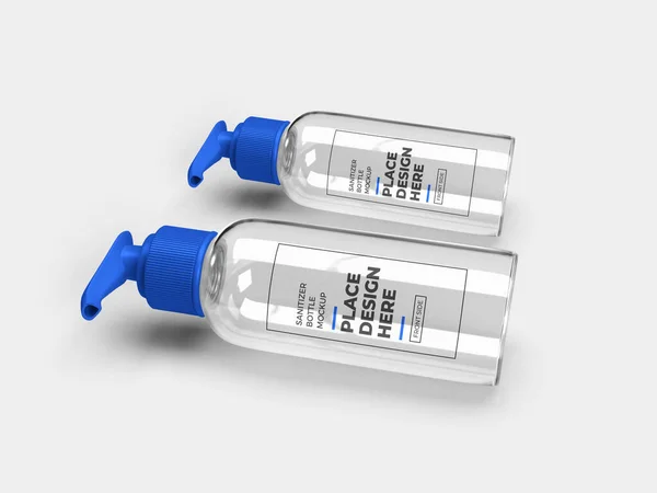 Sanitizer Pump Bottle Illustration Mockup Scen Isolerad Bakgrund — Stockfoto