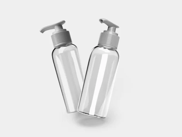 Sanitizer Pump Bottle Illustration Mockup Szene Auf Isoliertem Hintergrund — Stockfoto