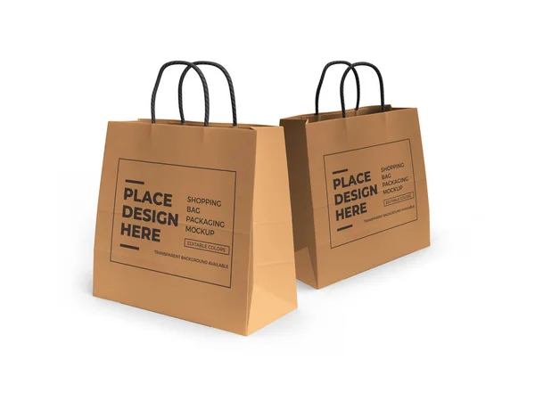 Shopping Bag Illustration Mockup Scene Isolated Bacgkround — 스톡 사진