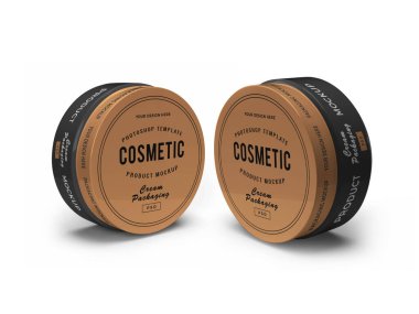 Krem Kozmetik Kavanozu 3D Görüntü İzole Arkaplan Sahnesi