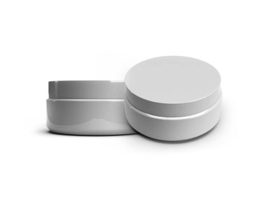 Krem Kozmetik Kavanozu 3D Görüntü İzole Arkaplan Sahnesi