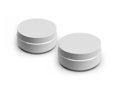 Krem Kozmetik Kavanozu 3D Görüntü İzole Arkaplan Sahnesi