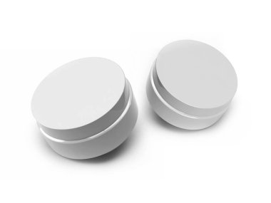 Krem Kozmetik Kavanozu 3D Görüntü İzole Arkaplan Sahnesi