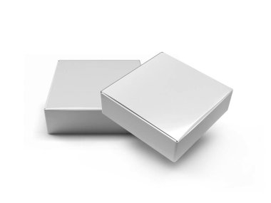 Küçük Kare Kutu Paketleme 3B Görüntü İzole Arkaplan Sahnesi