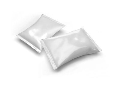 İzole Arkaplanda Atıştırmalık Paketleme 3B Görüntü Uygulaması